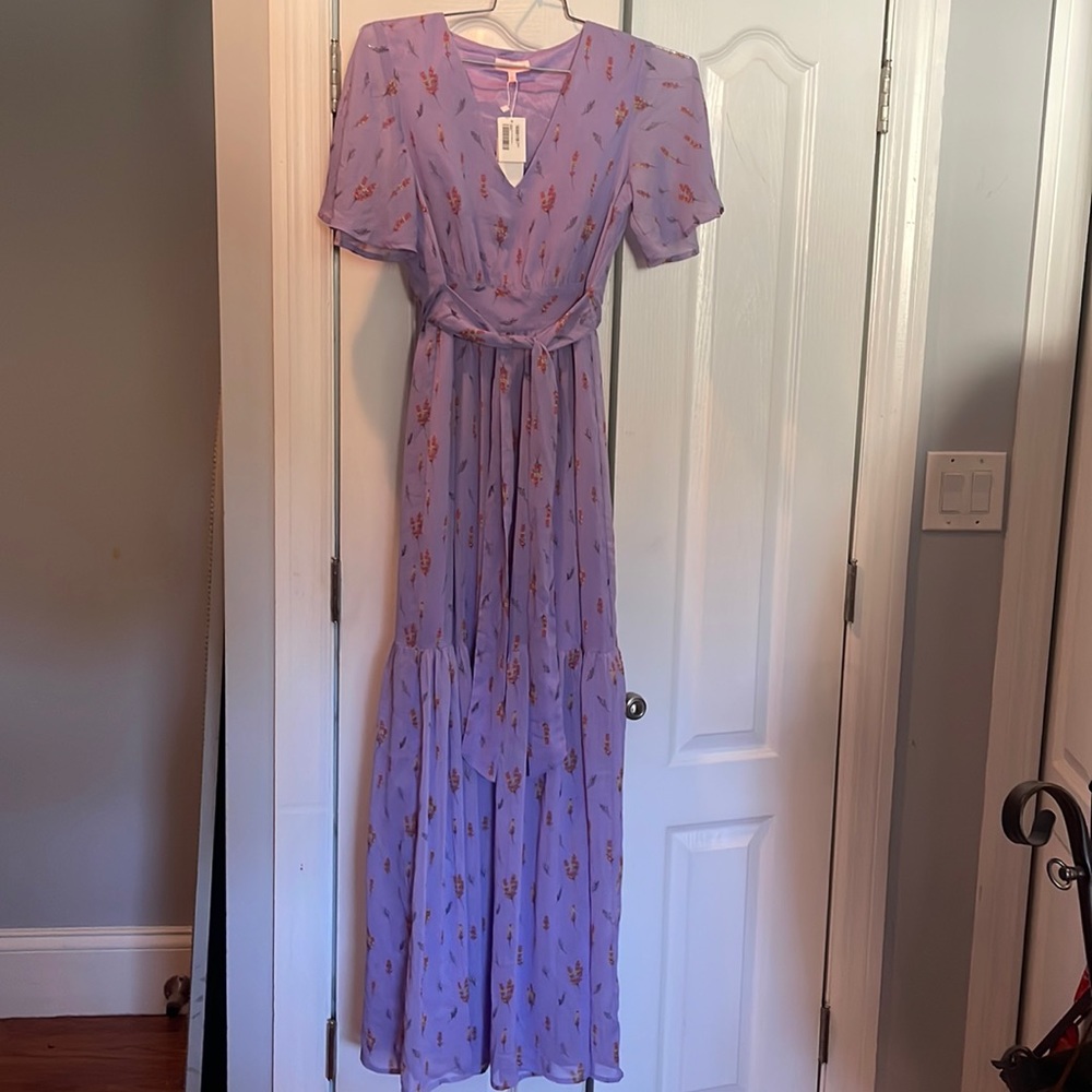 Re:named Sz Small Purple Maxi Dress with belt